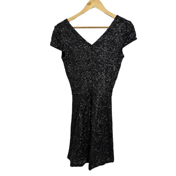 Dress‎ the Population Sequin Mini fit flare black Dress Size XS - Picture 6 of 6